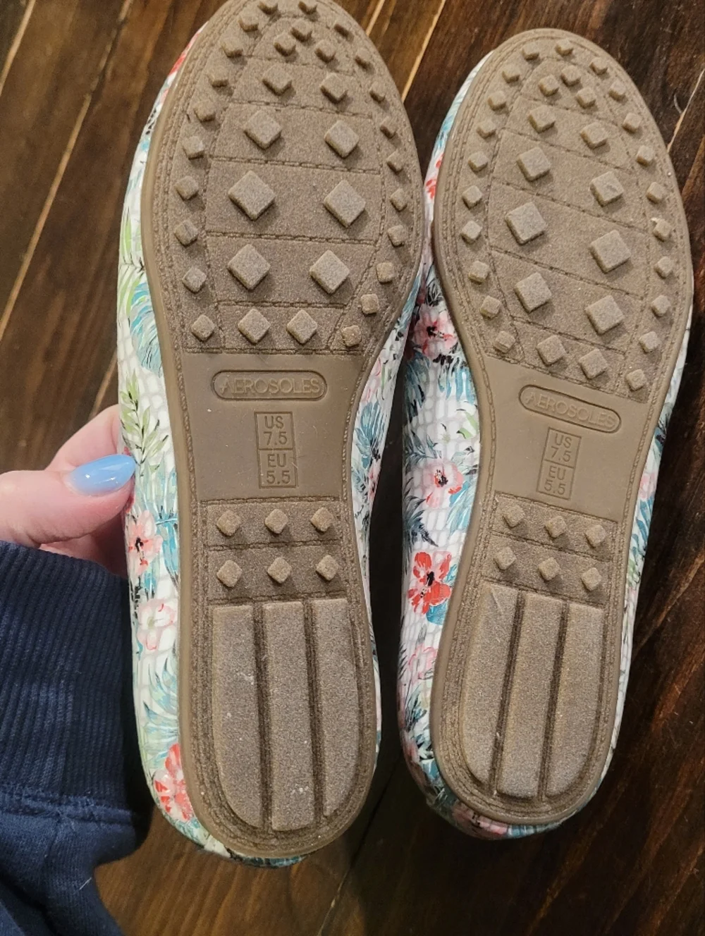 Aerosoles Drive Along Bit Loafer White Cream Gold Pink Green Tropical Floral 7.5 - Picture 5 of 9